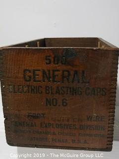 Advertising: Wood Crate: VTG: (refer to photos for condition): Blasting Caps