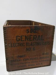 Advertising: Wood Crate: VTG: (refer to photos for condition): Blasting Caps