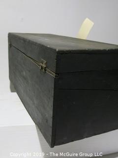 Wood Box: VTG: (refer to photos for condition): Black w/latch