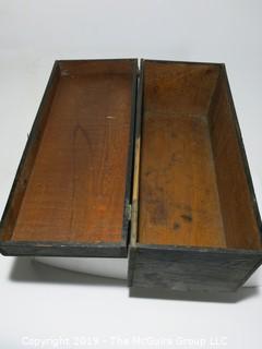 Wood Box: VTG: (refer to photos for condition): Black w/latch