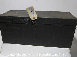 Wood Box: VTG: (refer to photos for condition): Black w/latch