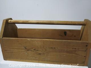 Wood Tool Tray: VTG: (refer to photos for condition): unpainted