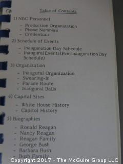 NBC News: Internal network pocket guide for Ronald Reagan's First Presidential Inauguration; 1981 