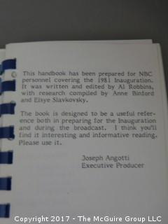 NBC News: Internal network pocket guide for Ronald Reagan's First Presidential Inauguration; 1981 