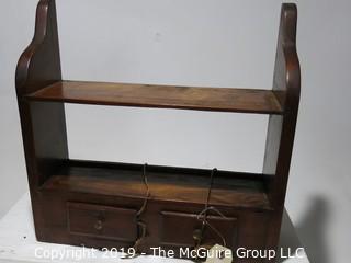 Furniture: Wooden Wall Shelf w/Drawers WYSIWYG