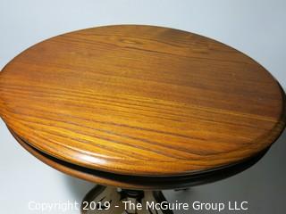 Furniture: Wood: Table: Oval: (Note: top not completely flat)