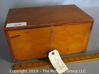 Wooden Shoe Shine Storage Box: VTG: (refer to photos for condition): includes contents