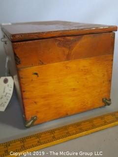 Wooden Shoe Shine Storage Box: VTG: (refer to photos for condition): includes contents