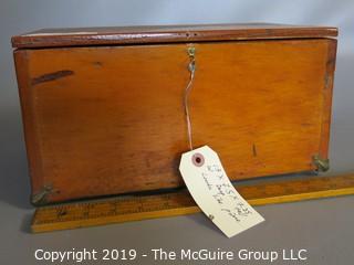 Wooden Shoe Shine Storage Box: VTG: (refer to photos for condition): includes contents