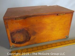 Wooden Shoe Shine Storage Box: VTG: (refer to photos for condition): includes contents