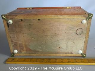 Wooden Shoe Shine Storage Box: VTG: (refer to photos for condition): includes contents