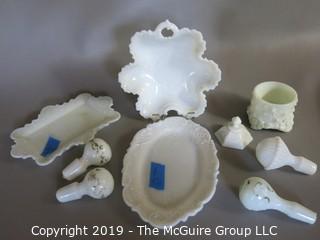 Milk-glass: Dresser Items: Trays, Bowls, Stoppers