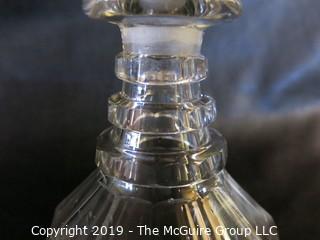 Crystal: Lead Cut: Palm Pattern Decanter w/stopper