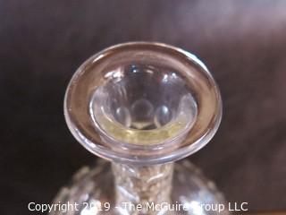 Crystal: Lead Cut: Round decanter w/ stopper - Thumbprint pattern