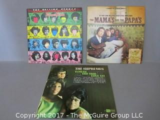 Vinyl Record Albums - Rolling Stones, Supremes, Mama's and the Papa's