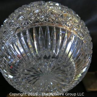 Crystal: Lead Cut: 7" diameter globe: Button & Daisy Pattern