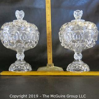 Pair of Crystal Covered Candy Dishes