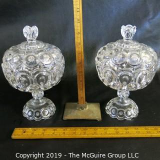 Pair of Crystal Covered Candy Dishes