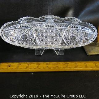 Lead Crystal Oblong Candy Dish