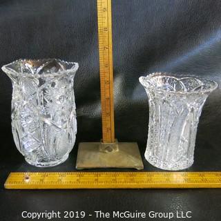 Two EAPG Glass Vases