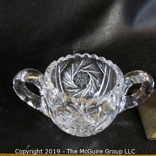 Crystal Sugar Bowl and Bowl