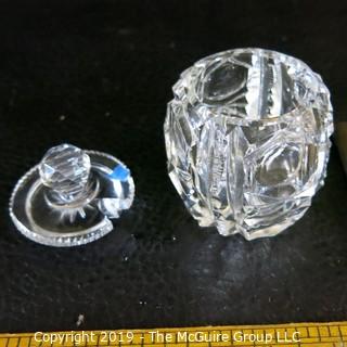 Crystal Mustard Bowl w/ Cover