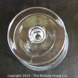 Etched Glass Footed Compote