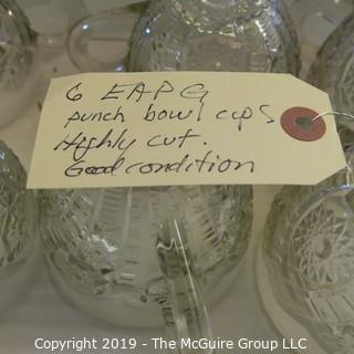 EAPG Punch Bowl Cups Highly cut