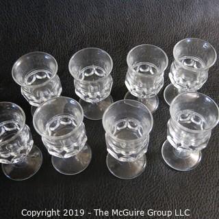 Eight Thumbprint Sherry Glasses Possibly Fostoria Tri-seamed