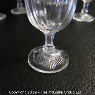 Six (6) Colonial Style Footed Sherry glasses possibly Fostoria Tri-seamed