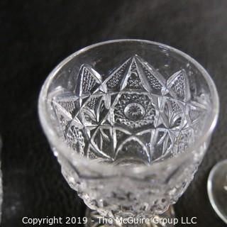 Assortment of Five Stemmed EAPG Glasses