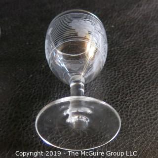 Four EAPG etched glasses