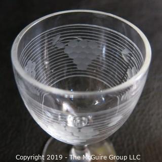 Four EAPG etched glasses