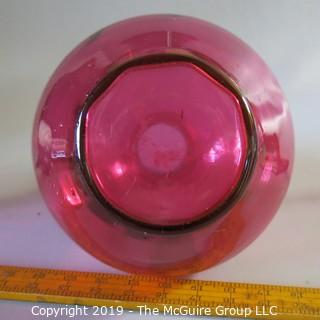 Large Cranberry Bulbous Vase Handblown