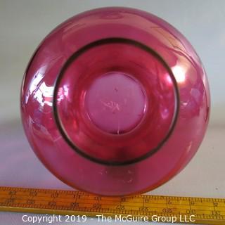 Large Cranberry Bulbous Vase Handblown