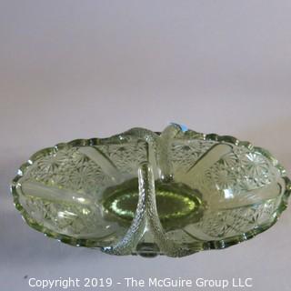 Assortmant of Green Art - Glass Fenton Basket