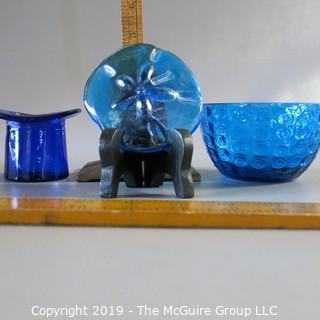 Assortment of Blue Art Glass