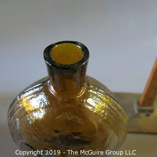 Assorted EAPG Amber-Brown Bottles EMBOSSED see all photos