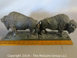 Metal Buffalo Book Ends