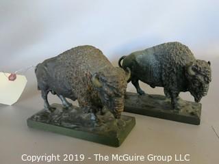 Metal Buffalo Book Ends