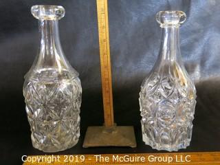 Two (2) Late 1800's Crystal Decantors