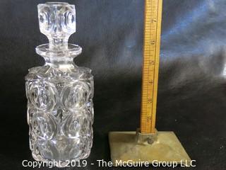 Sma;; Cystal Decanter w/ stopper damages