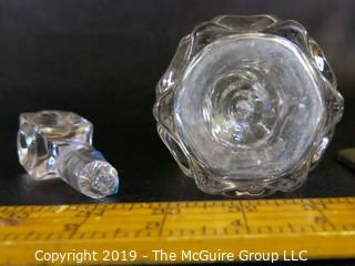 Sma;; Cystal Decanter w/ stopper damages