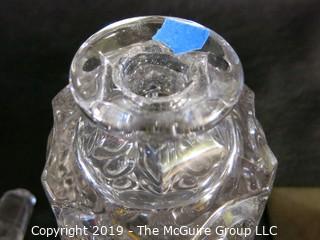 Sma;; Cystal Decanter w/ stopper damages