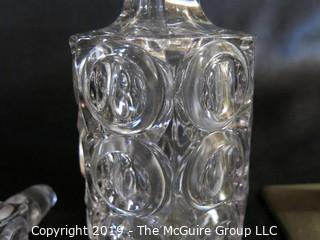 Sma;; Cystal Decanter w/ stopper damages