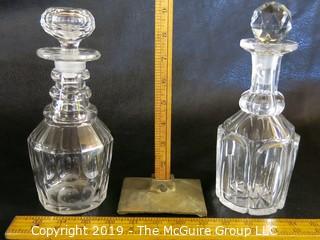 Two Small Crystal Decanters 'Colonial Style'