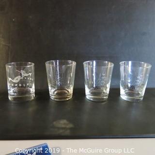 Etched Crystal Tumblers x3 'Tall Ships'  x2 Norfolk