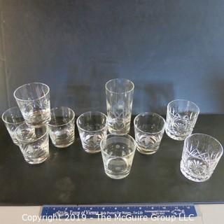 Mixed Glassware x10  incl etched & cut