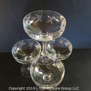 Matched stemmed crystal x4 etched Butterfly?