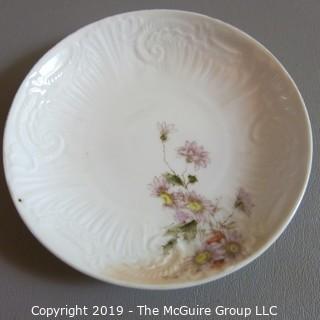 Fine China Art Plates x4 - unmarked Flowers Embossed